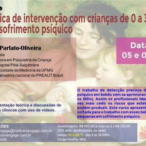 Matrícula do Curso: Clínica de intervenção com crianças de 0 a 3 anos em sofrimento psíquico (São Paulo - Novembro/2016)