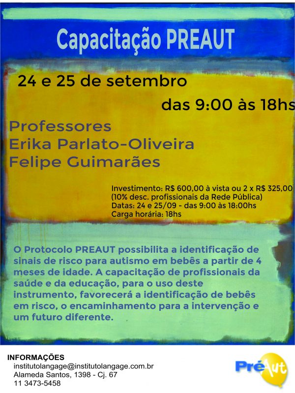 Matrícula do Curso: Capacitação PREAUT (São Paulo - Setembro/2016)