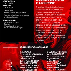 Evento Colóquio Transdisciplinar sobre o Autismo e a Psicose (São Paulo - Agosto/2019)