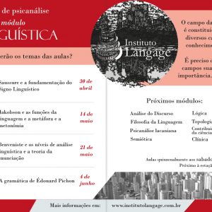 Matrícula do Curso de Psicanálise (Modular) (São Paulo - início 30/abril/2016)