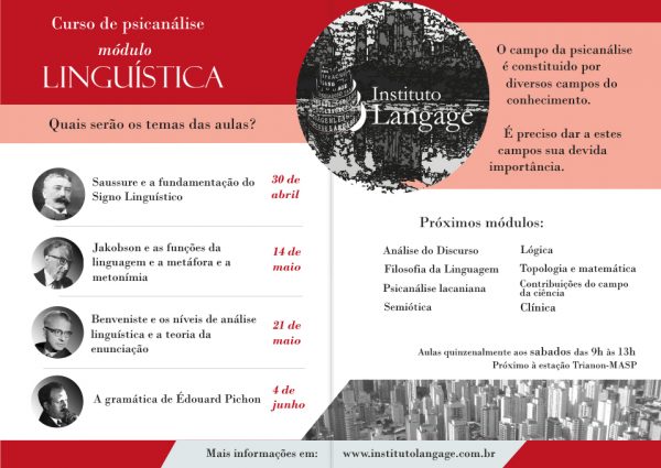 Matrícula do Curso de Psicanálise (Modular) (São Paulo - início 30/abril/2016)
