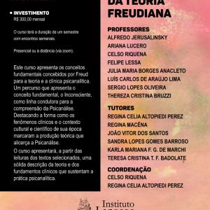 Diferença valor curso psicanalise