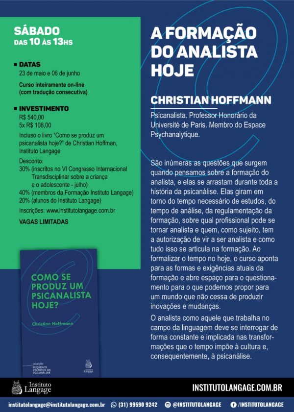 Curso: A Formação do Analista Hoje (Maio/2020)