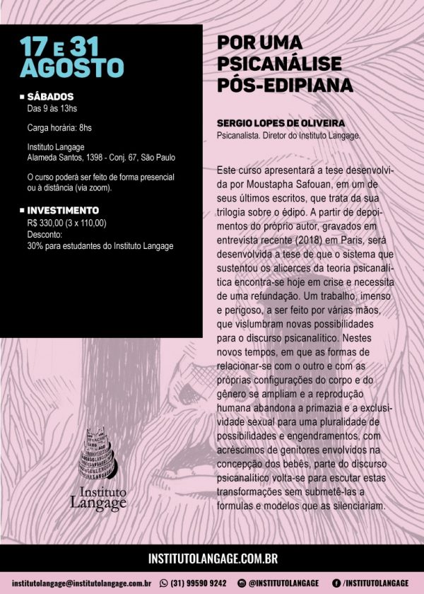 Curso Por uma Psicanálise Pós-Edipiana (São Paulo - Agosto/2019)