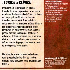 Matrícula à vista do Curso Clínica psicanalítica com bebês e seus pais: aprofundamento teórico e clínico (São Paulo - 26/Agosto/2018)