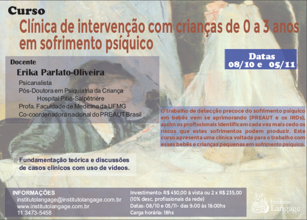 antigo Matrícula do Curso: Clínica de intervenção com crianças de 0 a 3 anos em sofrimento psíquico (São Paulo - Outubro/2016)