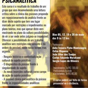 Matrícula Curso Psicose: do possível ao impossível na clínica psicanalítica (Maio/2018)