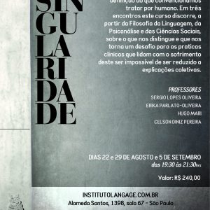 Matrícula à vista do Curso: Singularidade (São Paulo – Agosto/2017)