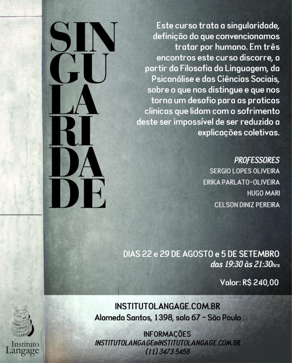 Matrícula para estudantes e profissionais da rede (*) do Curso: Singularidade (São Paulo – Agosto/2017)