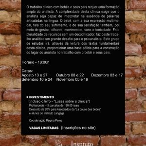 Grupo de Estudo (2) de Clínica de Bebês Turma quinta-feira 18 horas - mensalidade (1º semestre/23)