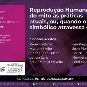 Evento Reprodução Humana: do mito às práticas atuais, ou, quando o simbólico atravessa o real (Outubro/2020)