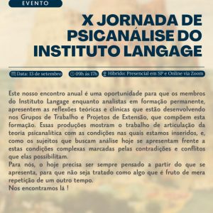 X Jornada do Instituto Langage