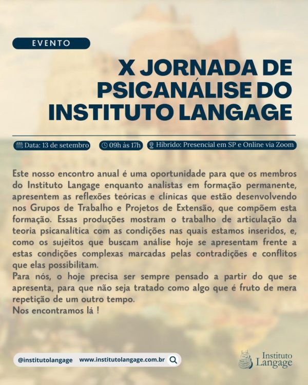 X Jornada do Instituto Langage