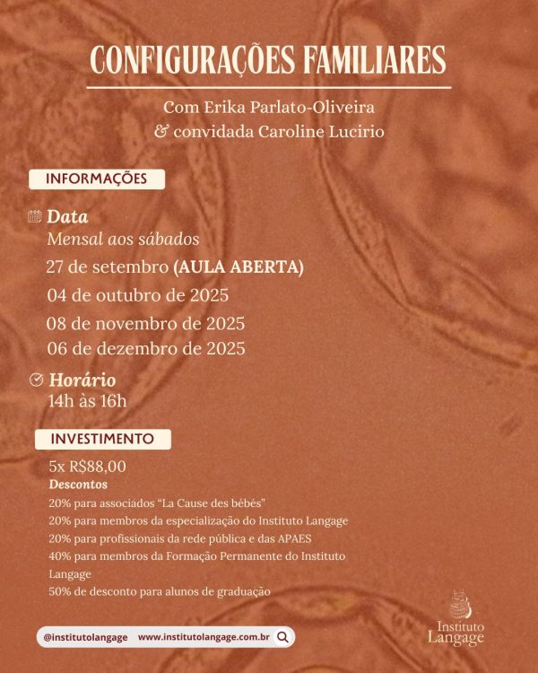 Curso Configurações Familiares - com Erika Parlato-Oliveira e Caroline Lucirio - Imagem 2