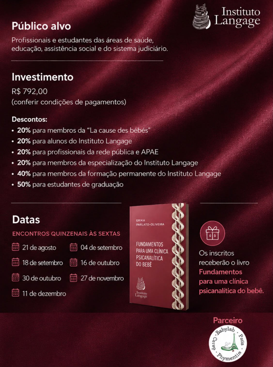 Curso Fundamentos para uma Clínica Psicanalítica do Bebê - Imagem 3